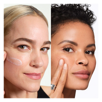 Two women applying Vichy Liftactiv Retinol B3 Night Cream 50ml skincare product to their faces.
