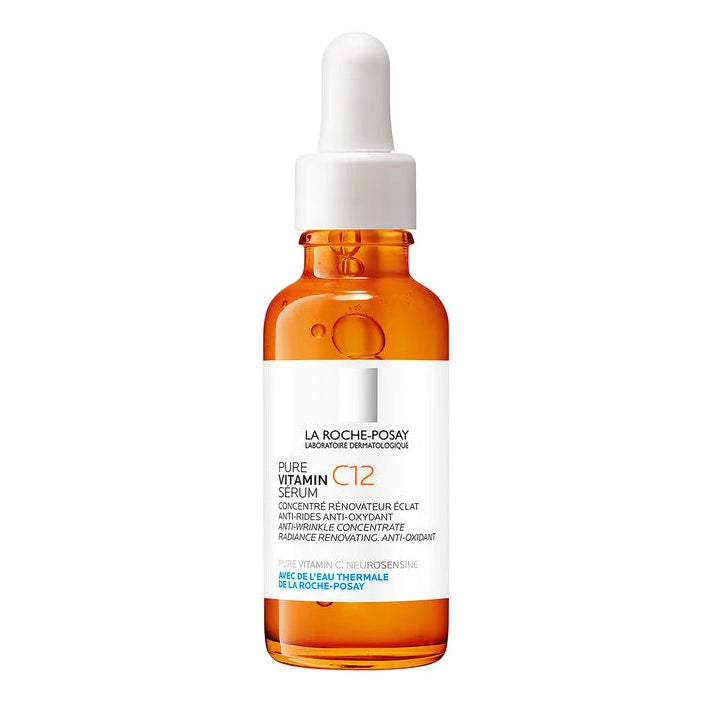 c12 La Roche Posay Serum Orange Bottle On White background