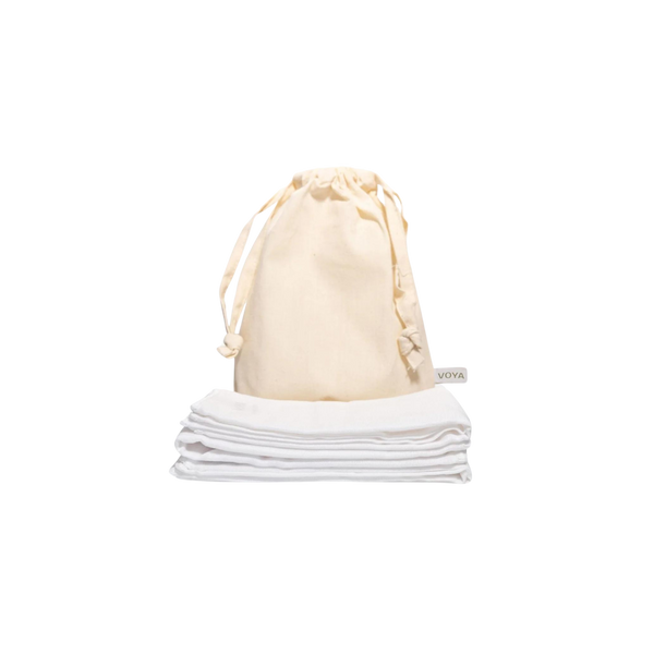 VOYA Muslin Organic Facial Cloths x3