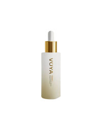 A bottle of VOYA Vitamin C Antioxidant Serum with a dropper cap.
