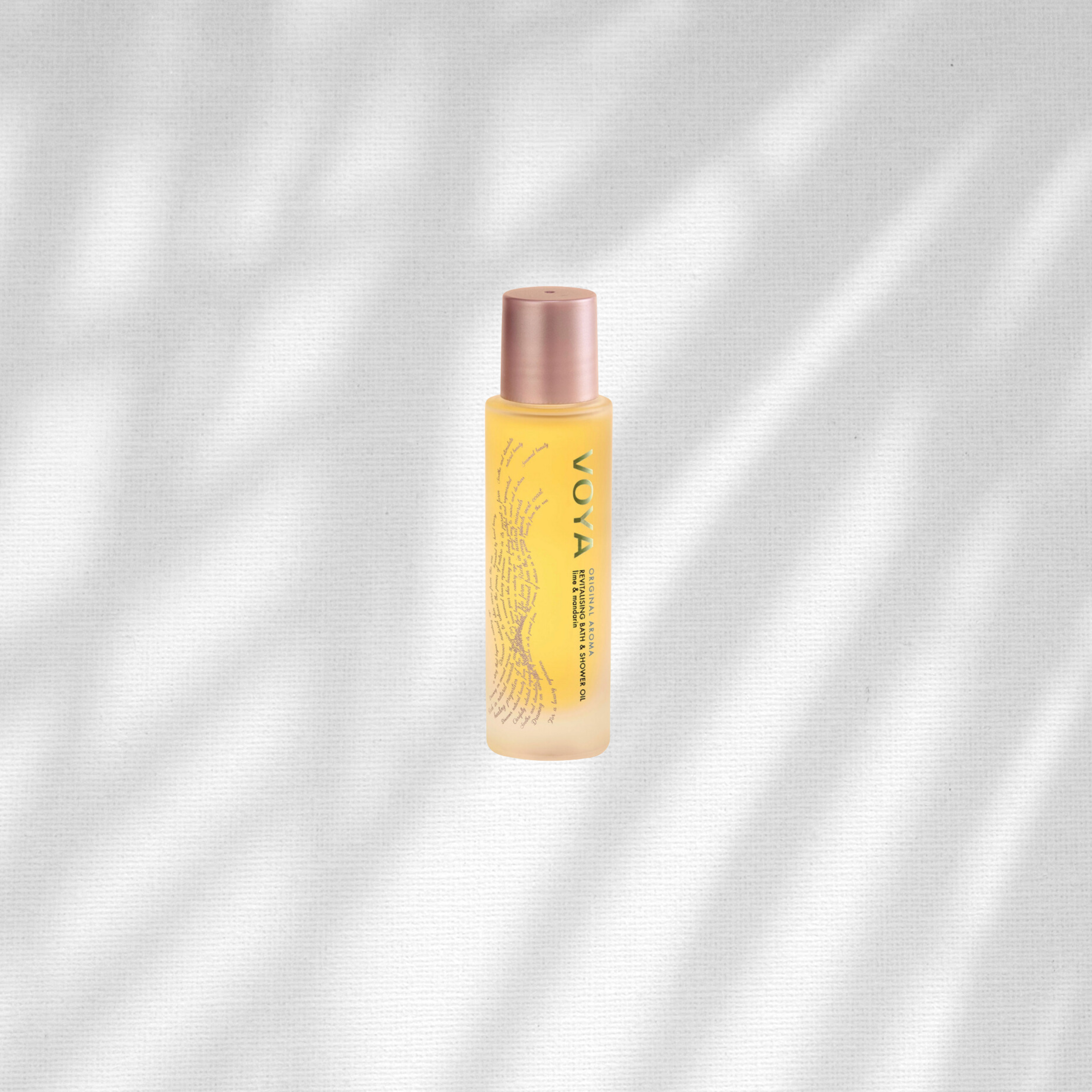 VOYA’s original African Lime and Clove citrus-scented luxurious bath and shower oil