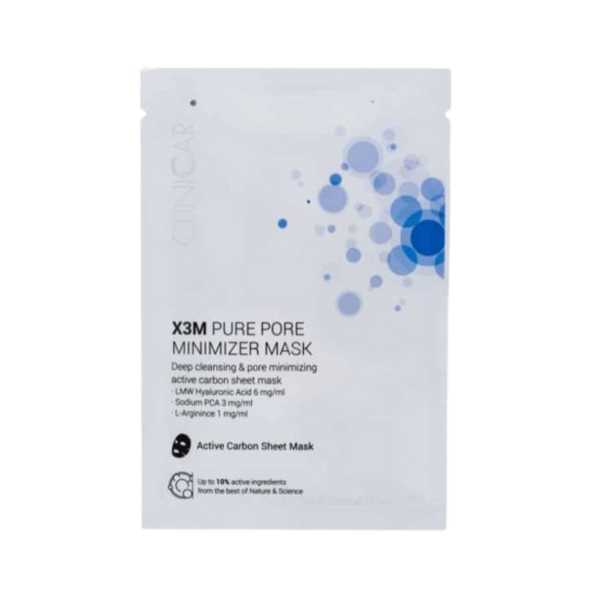 ClinicCare X3M Pure Acne Pore Minimizer Charcoal Sheet Mask x5
