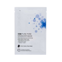 ClinicCare X3M Pure Pore Minimizer active carbon sheet mask packet on white background