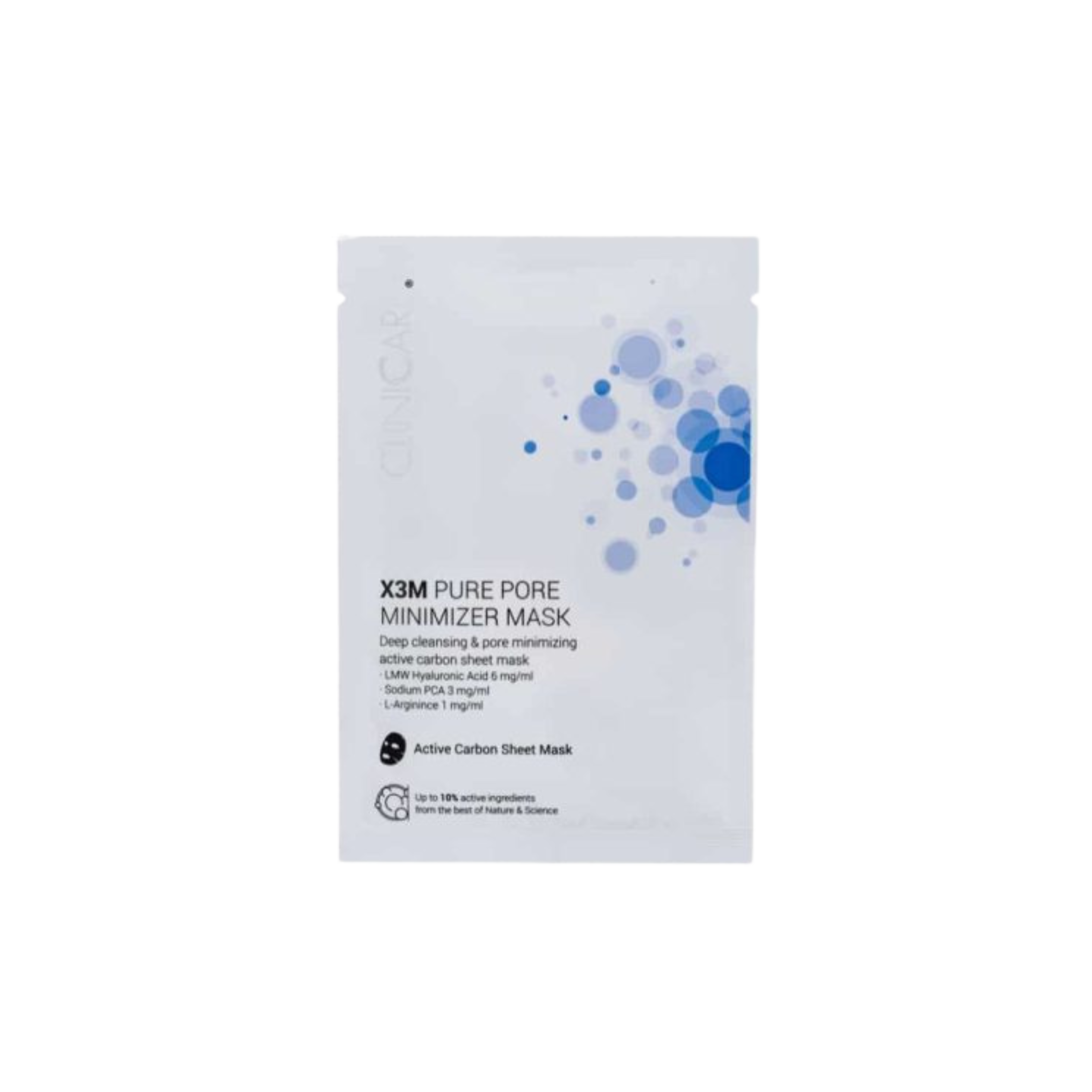 ClinicCare X3M Pure Acne Pore Minimizer Charcoal Sheet Mask x5
