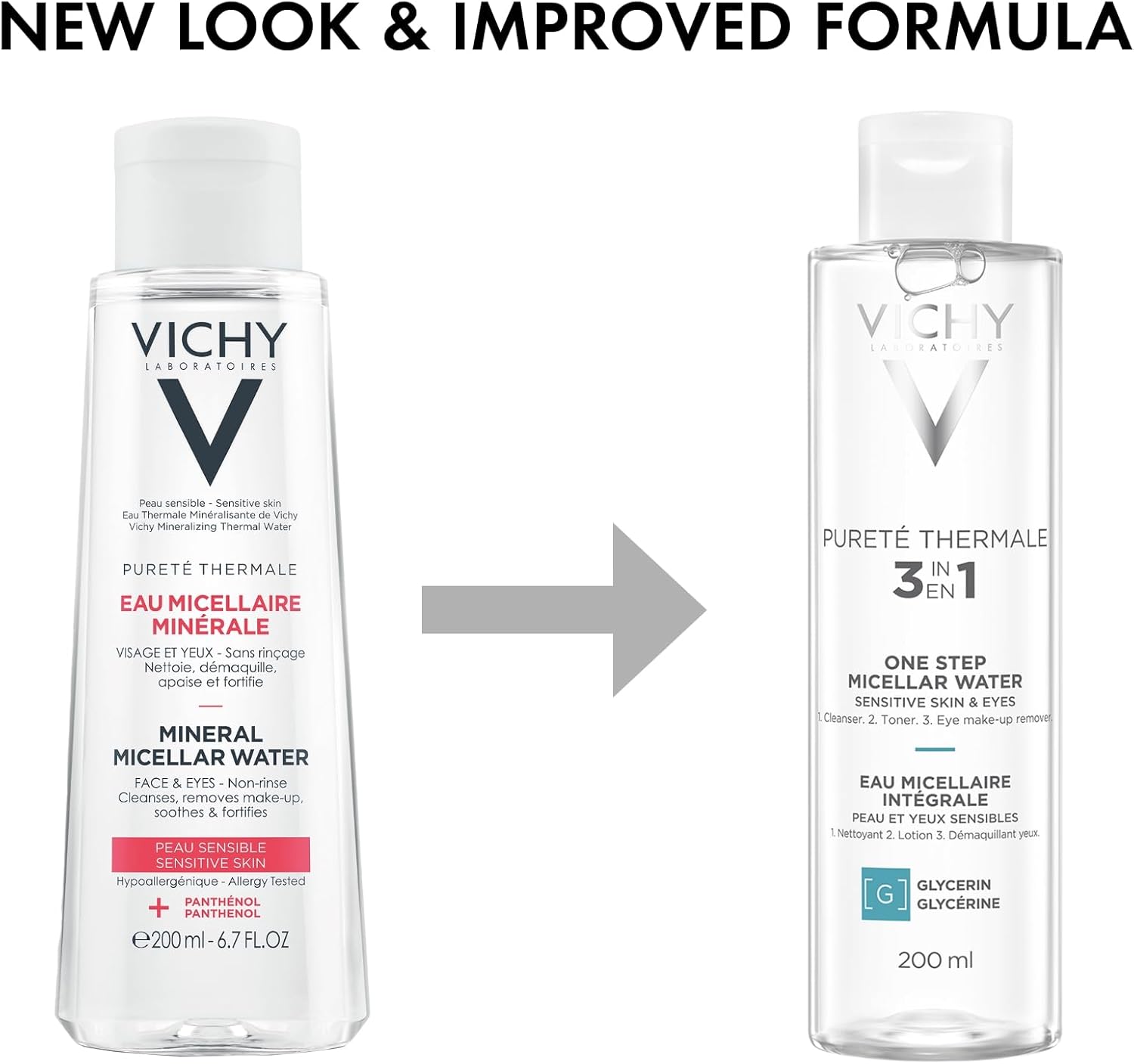 Vichy Pureté Thermale Mineral Micellar Water Face Cleanser 200ml