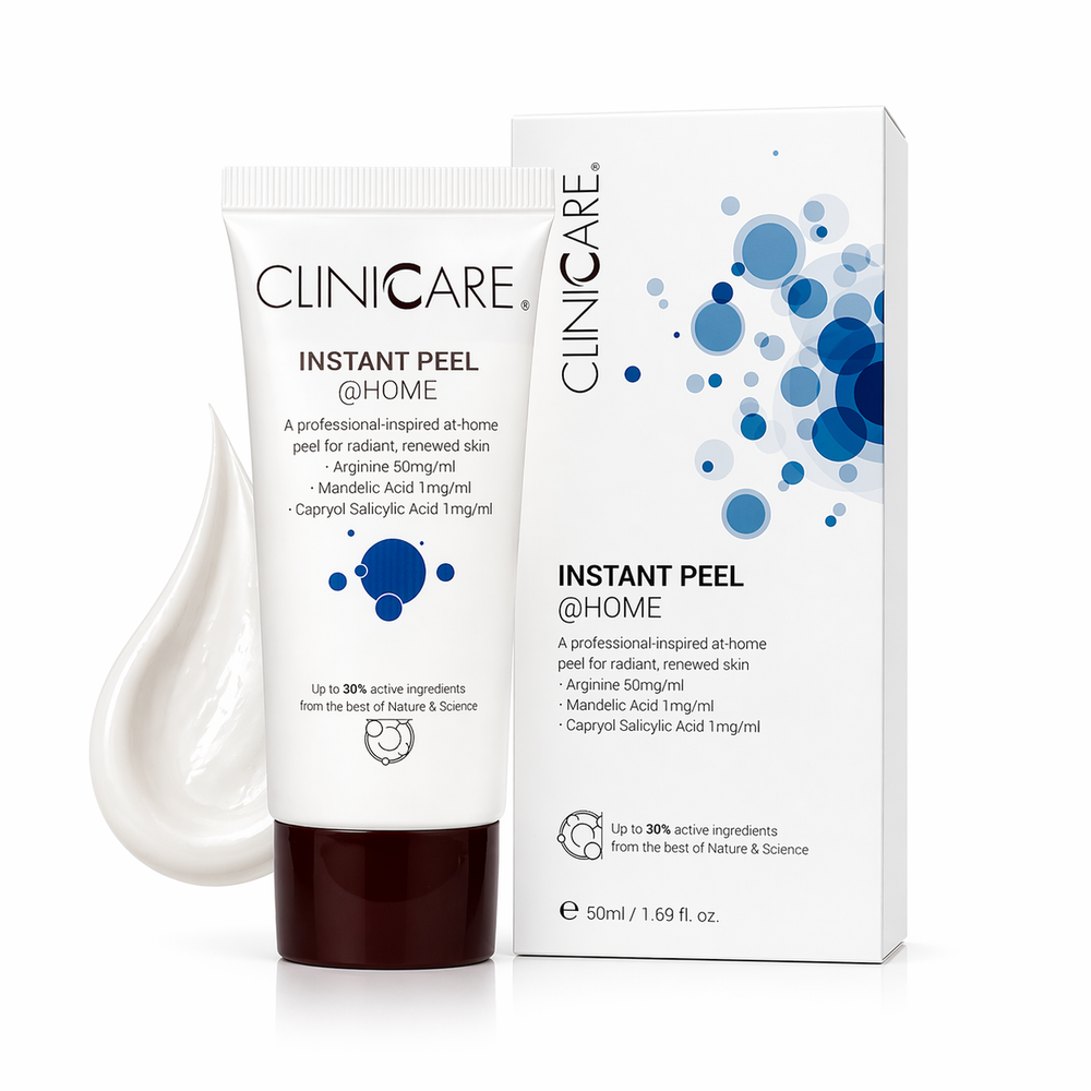 ClinicCare Instant Peel at Home tube and box on white background
