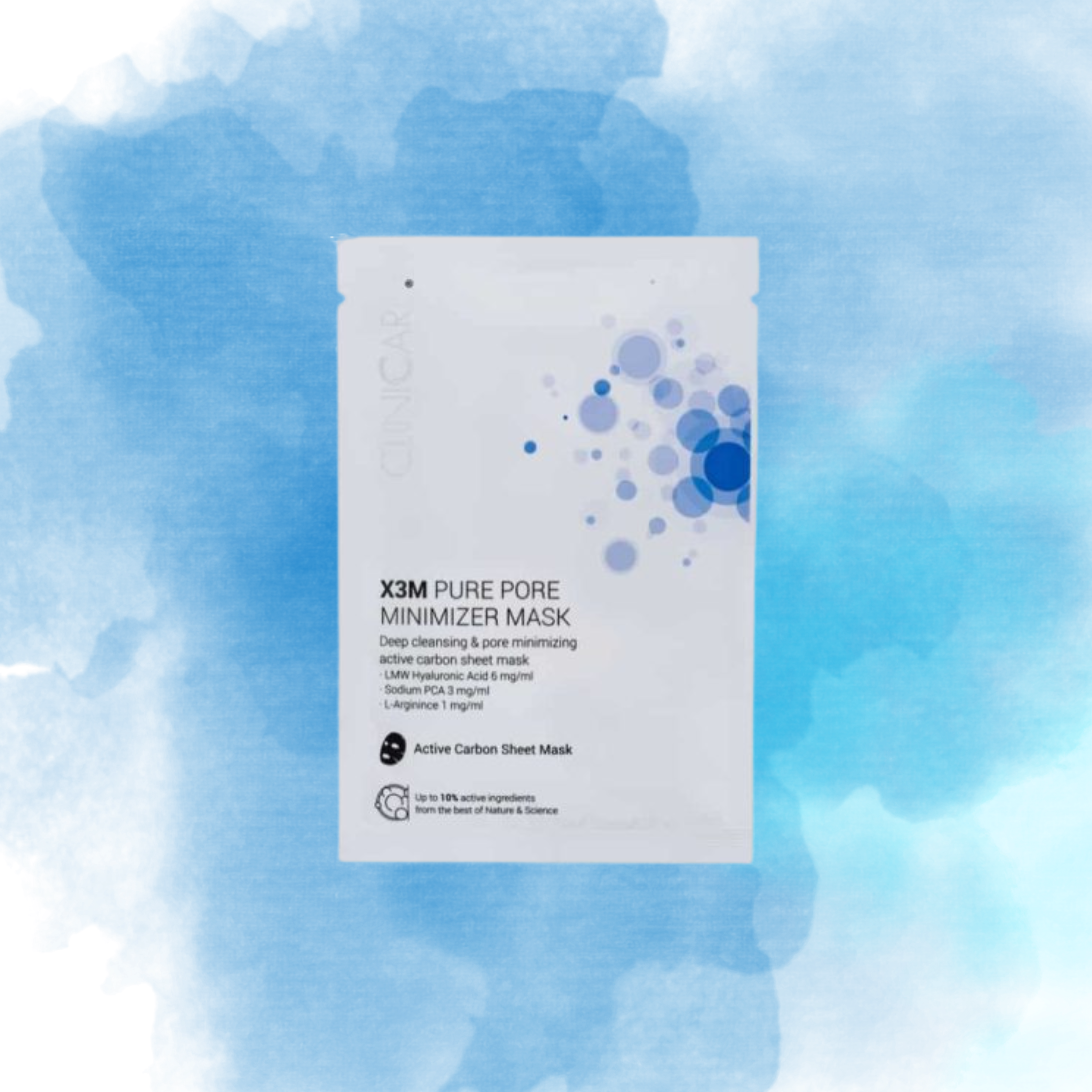 ClinicCare X3M Pure Acne Pore Minimizer Charcoal Sheet Mask x5