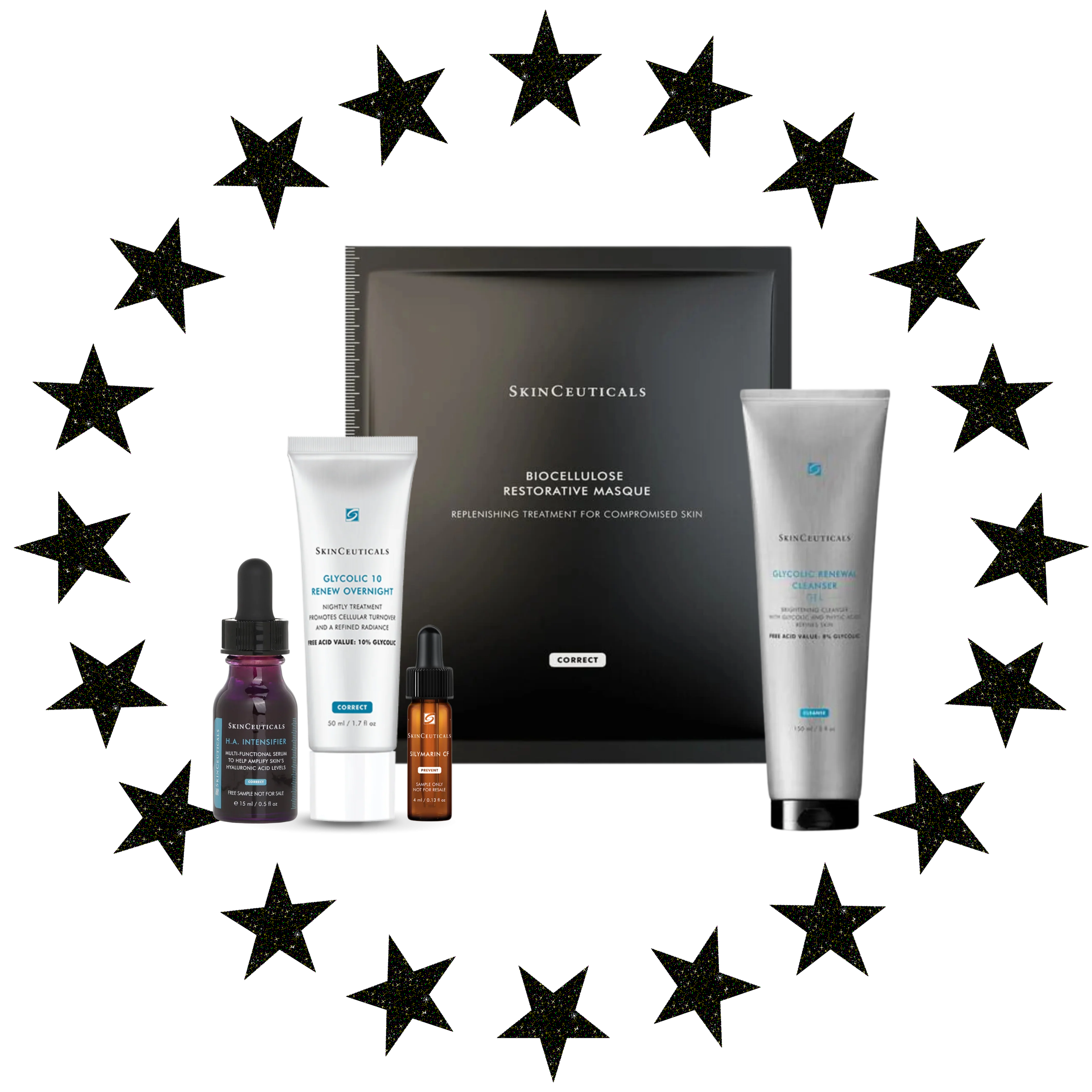Skinceuticals Glycolic Glow + Recovery Glycolic Wash 150ml, Glycolic 10 Renew 50ml, Biocellulose Restorative Masque Bundle