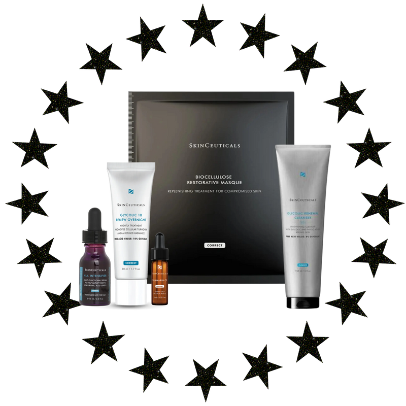 Skinceuticals Glycolic Glow + Recovery Glycolic Wash 150ml, Glycolic 10 Renew 50ml, Biocellulose Restorative Masque Bundle