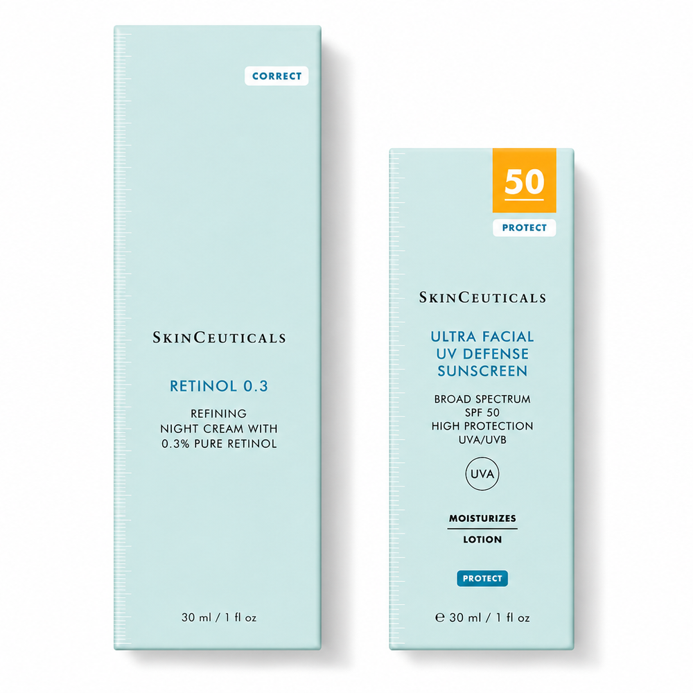 SkinCeuticals Retinol 0.3 30ml + SkinCeuticals Ultra Facial UV Defense SPF 50 30ml Bundle
