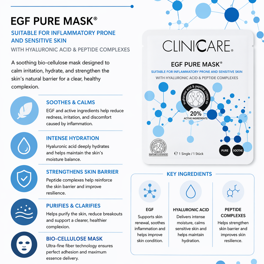 ClinicCare EGF Pure Mask For Sensitive Skin 1 Sheet ClinicCare