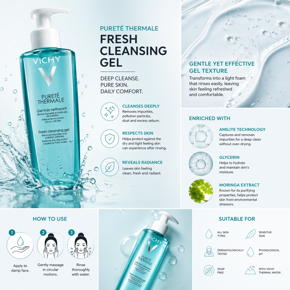 Vichy Purete Thermale Fresh Cleansing Gel 200ml