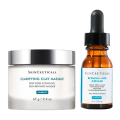 SkinCeuticals Clarifying Clay Masque 67g & Blemish + Age Defense Serum 15ml Bundle