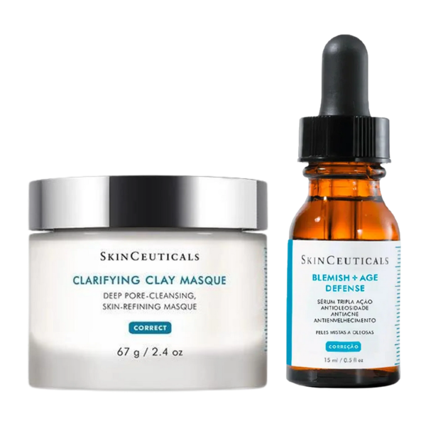 SkinCeuticals Clarifying Clay Masque 67g & Blemish + Age Defense Serum 15ml Bundle