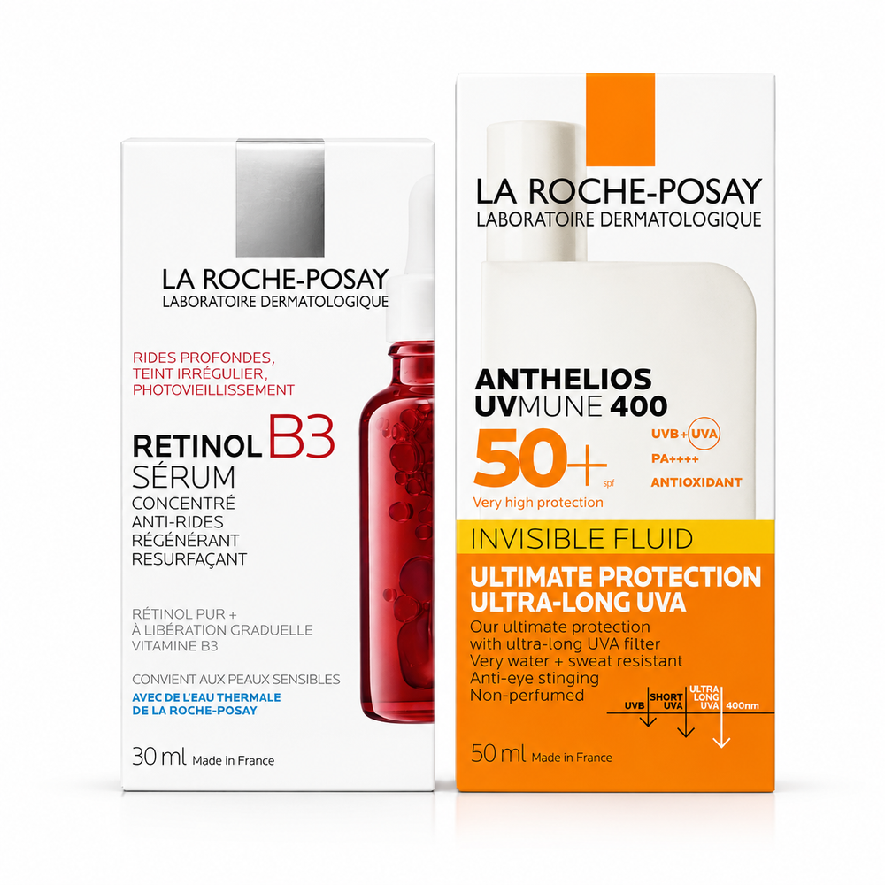 La Roche-Posay Retinol B3 Serum 30ml + Anthelios UVMune 400 Invisible Fluid SPF50+ 50ml Bundle