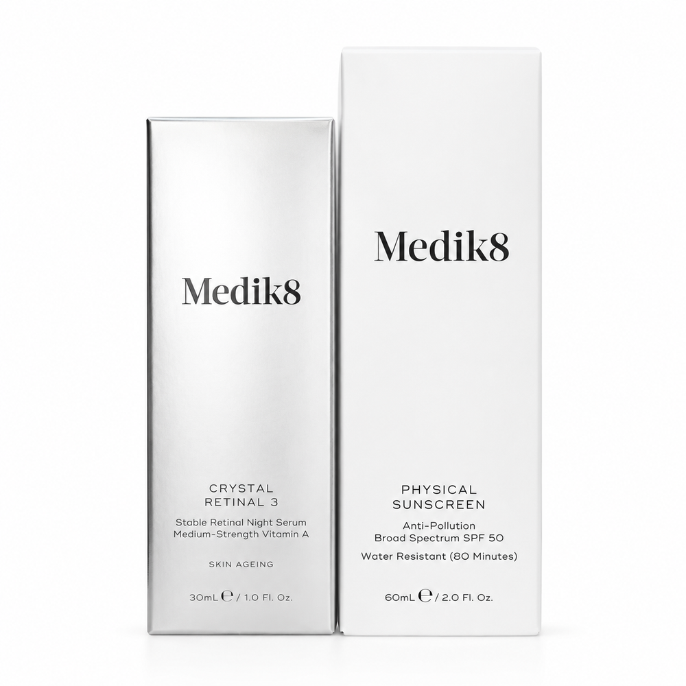 Medik8 Crystal Retinal 3 30ml + Physical Sunscreen SPF 50 60ml Bundle