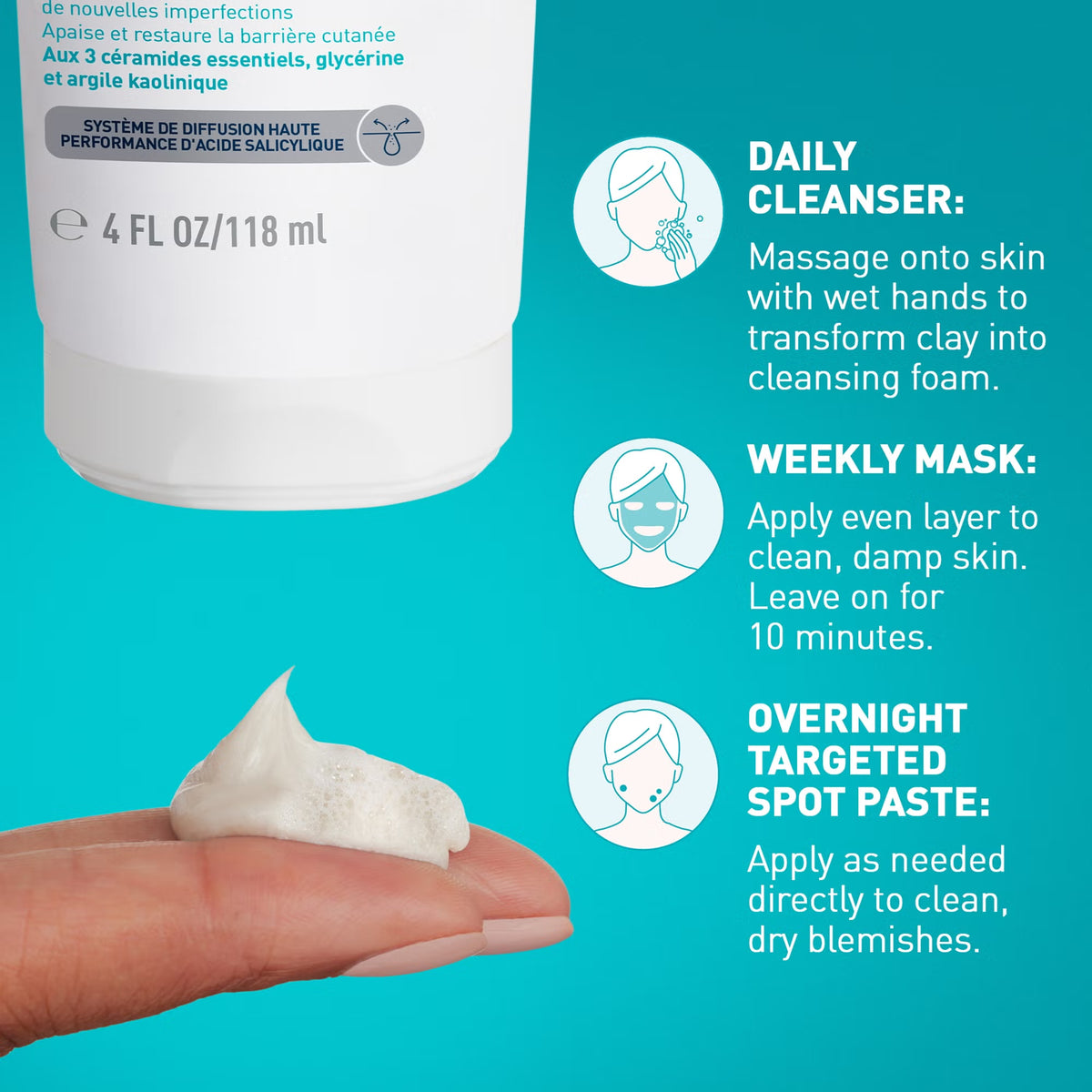 CeraVe Blemish Clay To Foam Cleanser 118ml