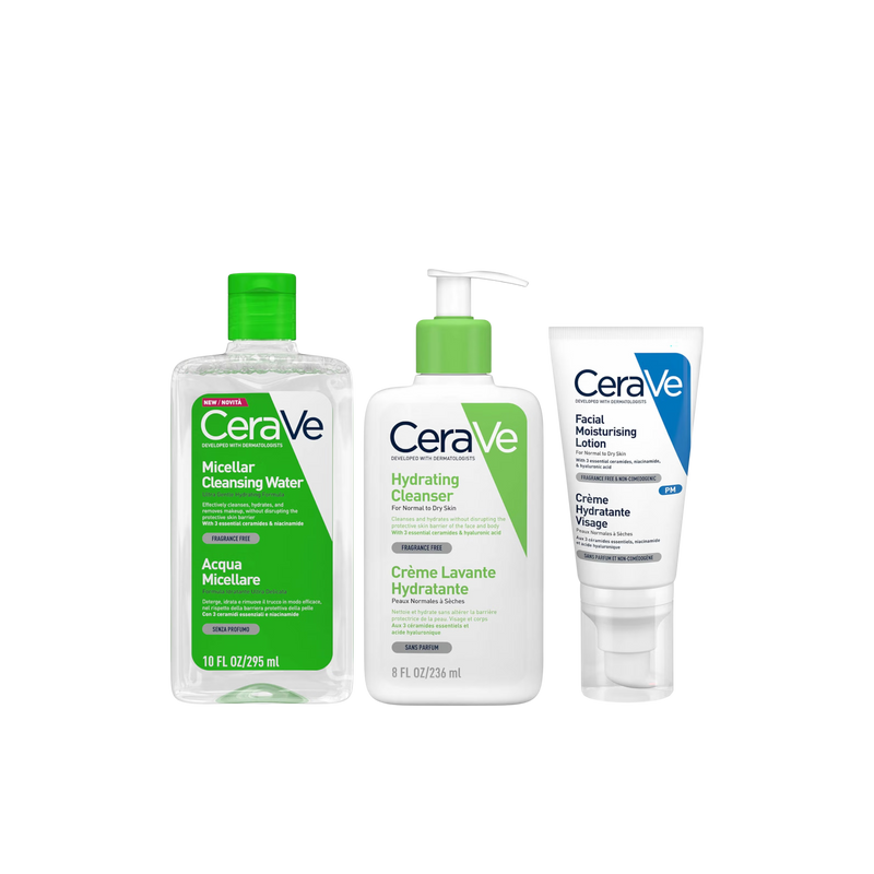 CeraVe Hydrating 3 Step Cleanse and Moisturise bundle