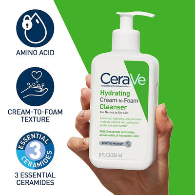CeraVe Hydrating Cream-to-Foam Cleanser 236ml