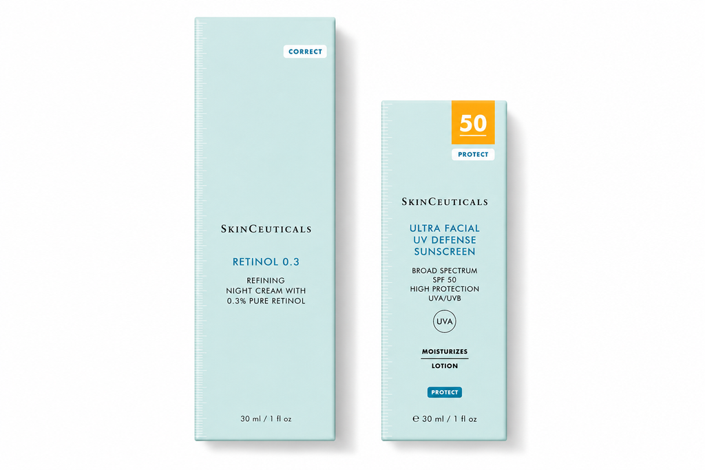 SkinCeuticals Retinol 0.3 30ml + SkinCeuticals Ultra Facial UV Defense SPF 50 30ml Bundle