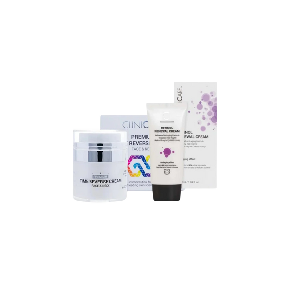 ClinicCare The Time Reverse Premium Time Reverse Cream 30ml + Retinol Renewal Cream 50ml Bundle