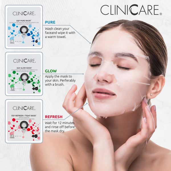 ClinicCare Ultimate Sheet Mask 5x Glow, 5x Refresh, 5x Pure Bundle