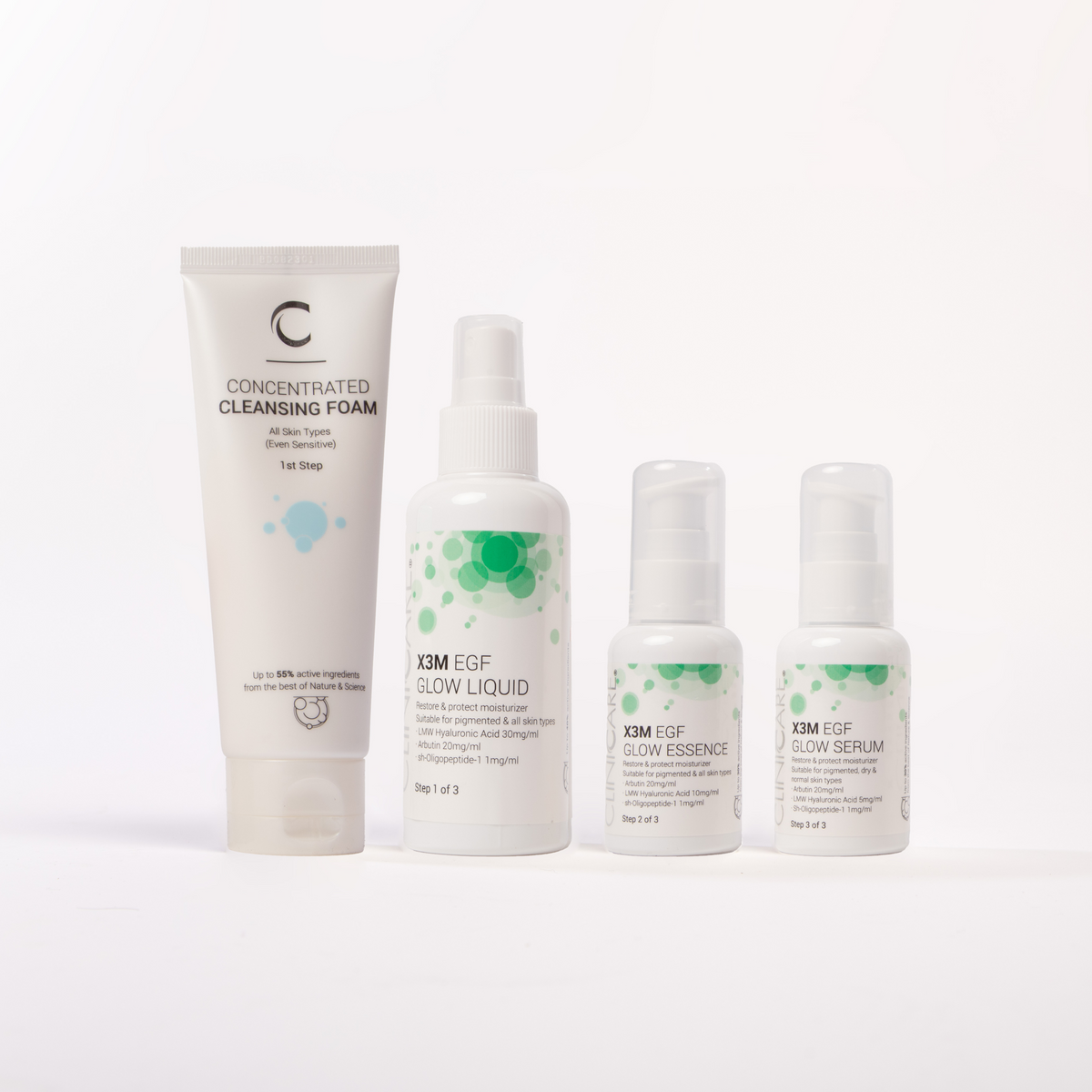 bundle ClinicCare egf skincare 3 step range free cleanser