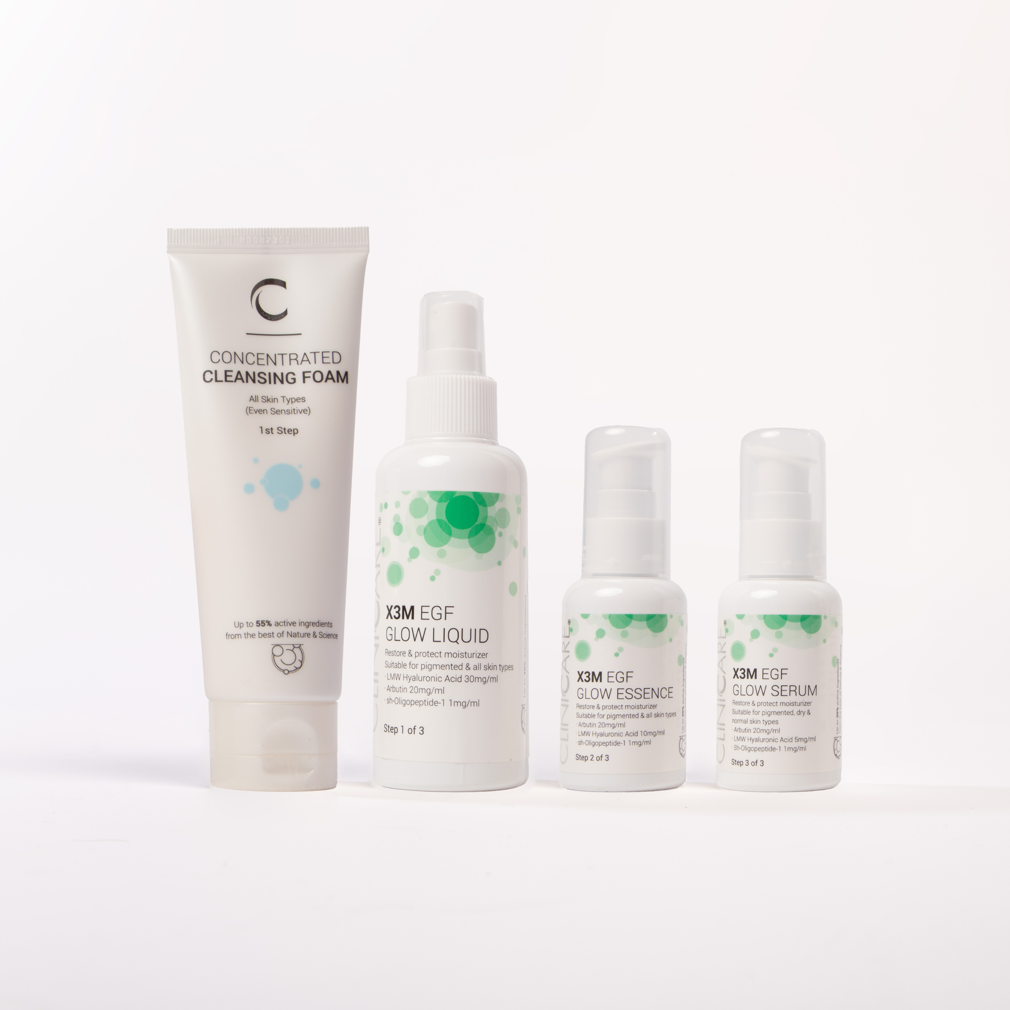 bundle cliniccare egf skincare 3 step range free cleanser