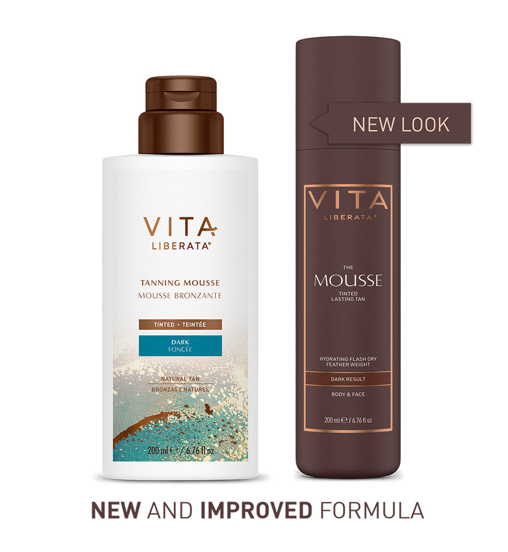 Two Vita Liberata tanning products with a white background