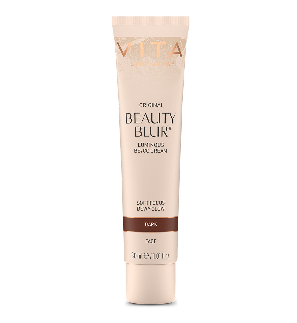 Tube of Vita Liberata beauty blur cream on a white background