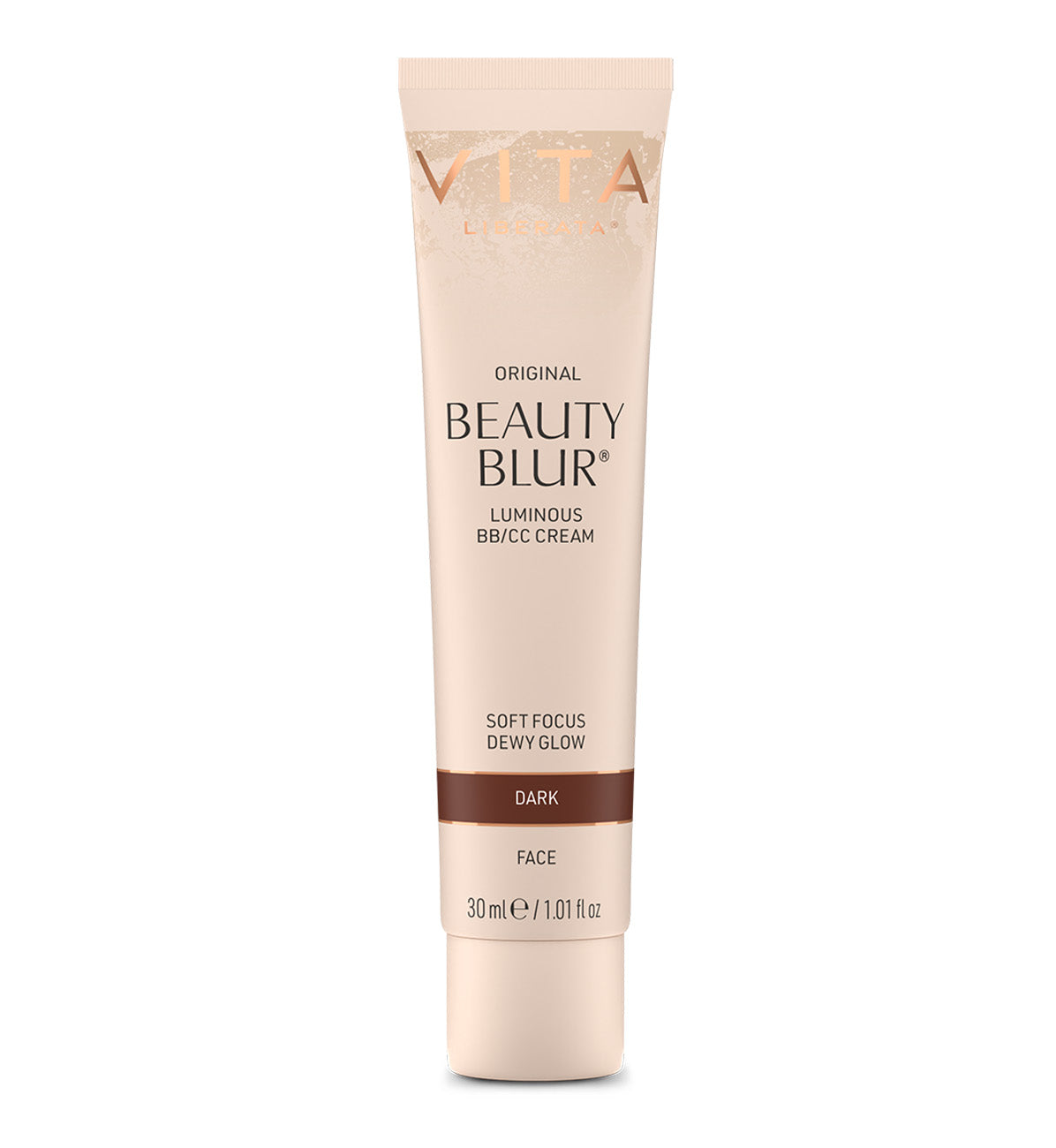 Tube of Vita Liberata beauty blur cream on a white background