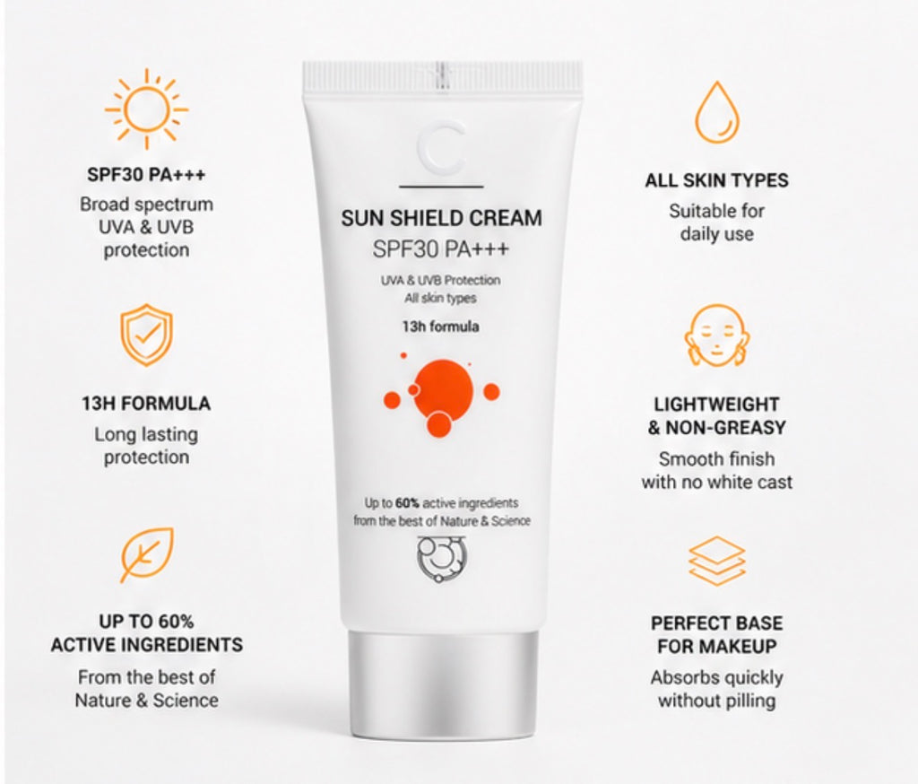 ClinicCare Sun Shield Cream SPF30 50ml ClinicCare