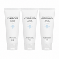 Three ClinicCare Concentrated Cleansing Foam tubes standing side by side on white background