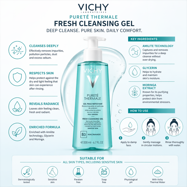 Vichy Purete Thermale Fresh Cleansing Gel 200ml