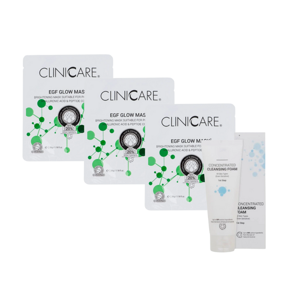 ClinicCare Glow EGF Mask + Concentrated Cleansing Foam Bundle