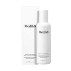 Medik8 daily refresh balancing toner, white bottle with cap, white box packaging, Free from drying alcohols, rebalances pH, deeply hydrates, effective antibacterial and anti-inflammatory properties, suitable for the most sensitive skins, leaves complexion calm, conditioned, rebalanced