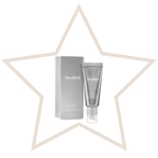 Medik8 skincare product and packaging on a white background with a star-shaped frame.