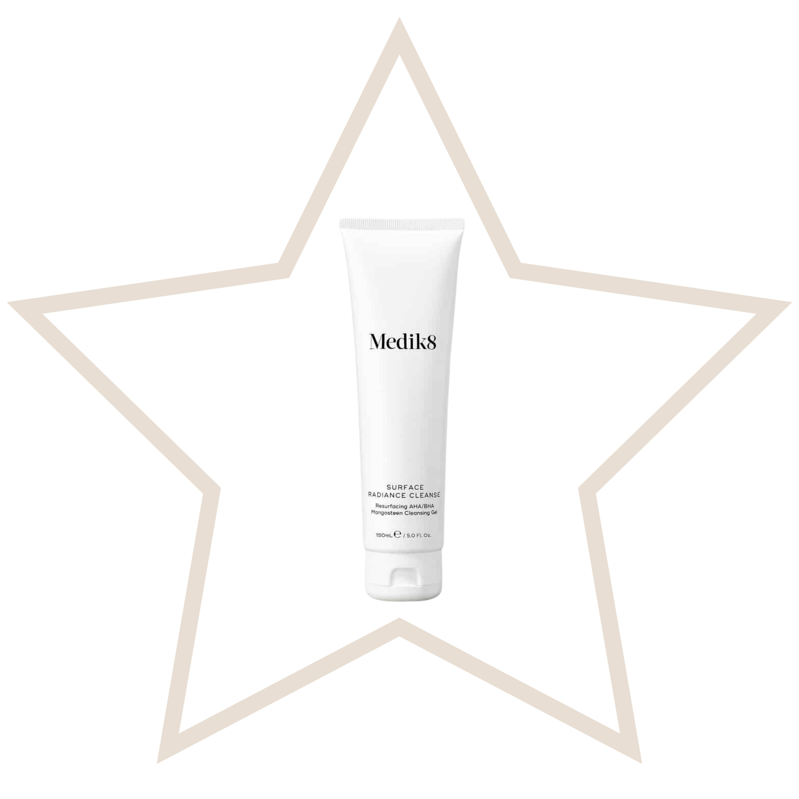 Medik8 Surface Radiance Cleanse product image with no background and white star border