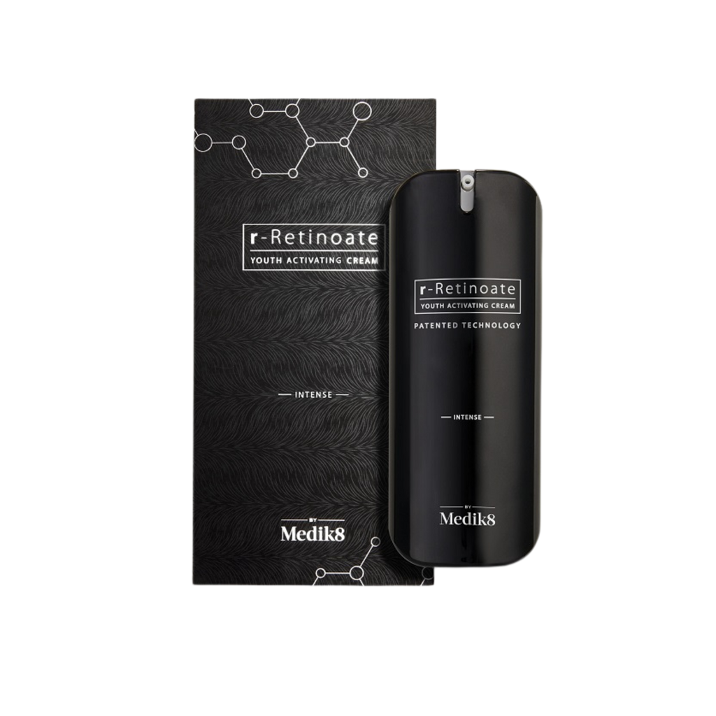 Black r-Retinatoe packaging with Medik8 branding 