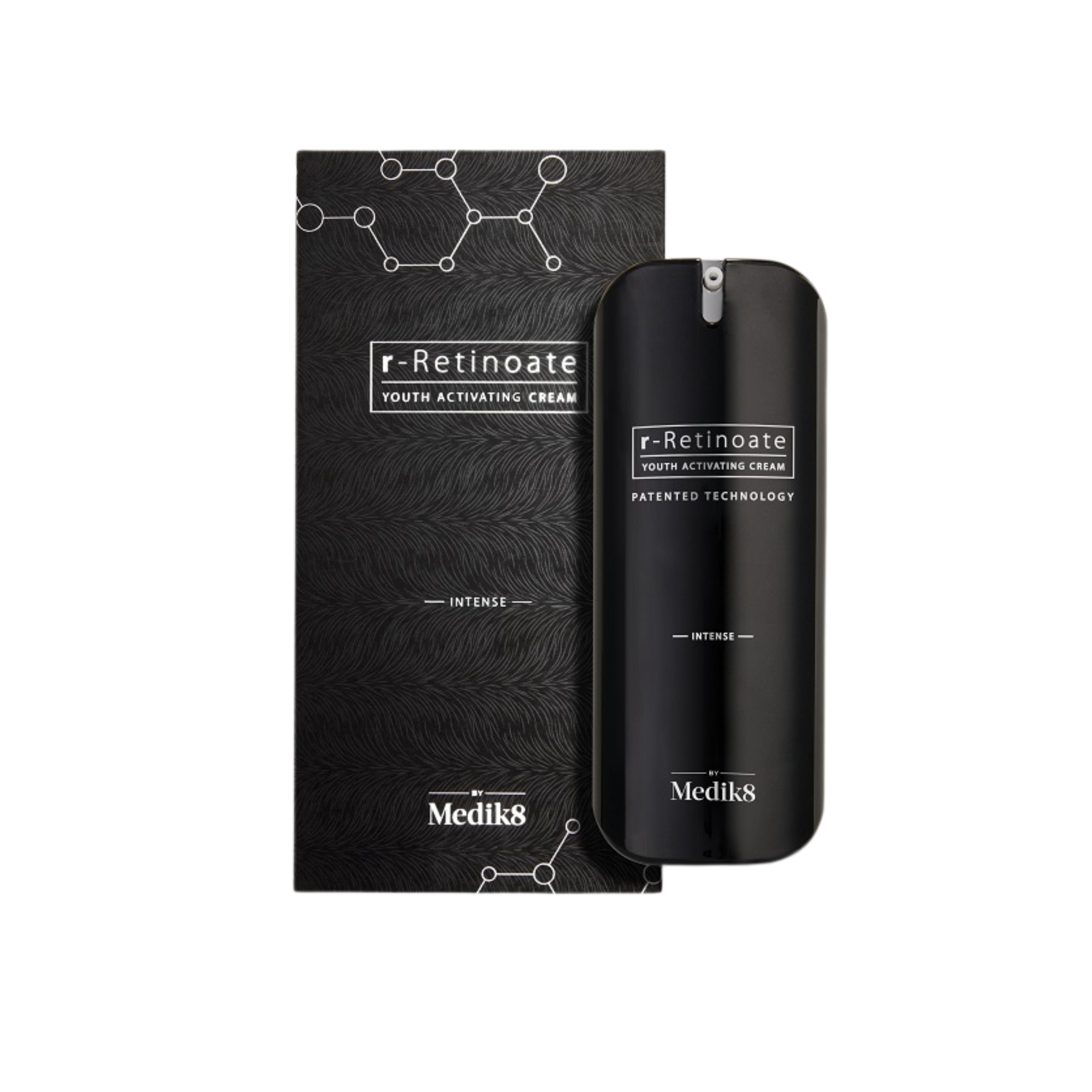 Black r-Retinatoe packaging with Medik8 branding 