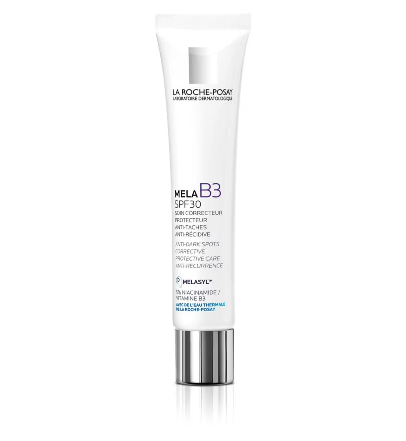 La Roche-Posay Mela B3 SPF30 skincare tube on a white background