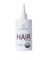 A bottle of amalian Hair Booster, a hair growth treatment product.