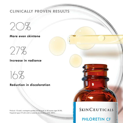 SkinCeuticals Phloretin CF Vitamine C SÉRUM ANTIOXYDANT POUR DÉCOLORATION 30ML