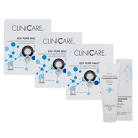 3 ClinicCare pure masks + foam cleanser