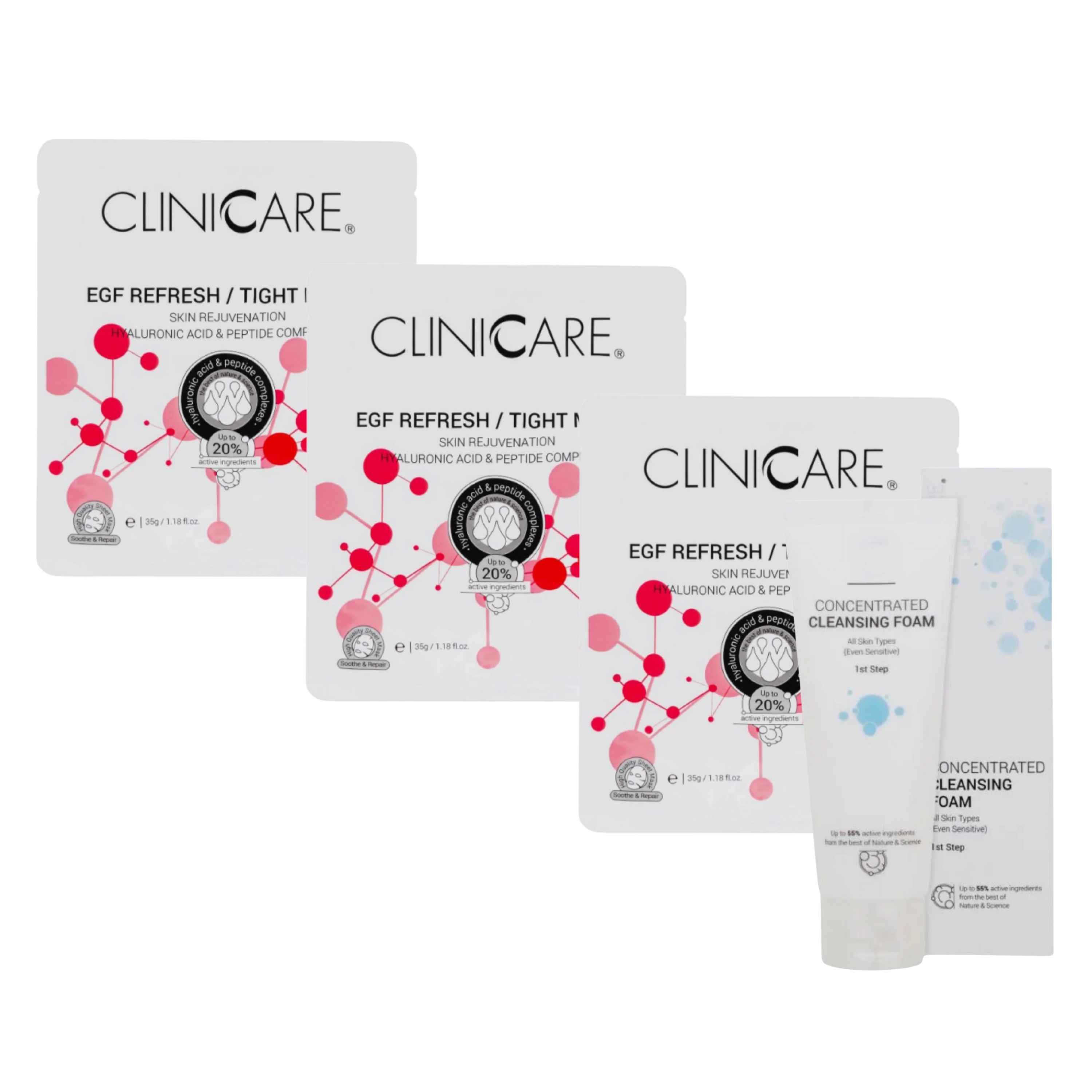 ClinicCare Refresh EGF Mask + Concentrated Cleansing Foam Bundle