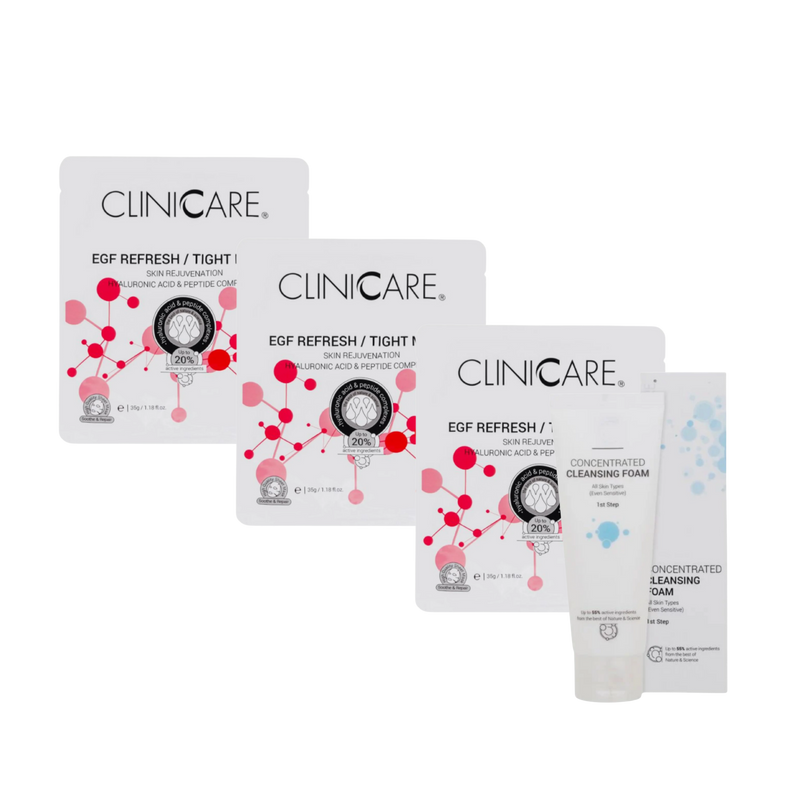 ClinicCare Refresh EGF Mask + Concentrated Cleansing Foam Bundle