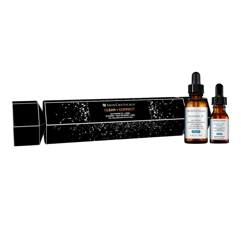 SkinCeuticals Clear + Correct Silymarin CF + Blemish + Age Defense Christmas Cracker Bundle