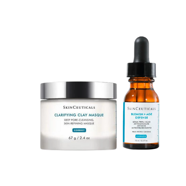 Skinceuticals Clarifying Clay Masque 67g & Blemish + Age Defense Serum 15ml Bundle