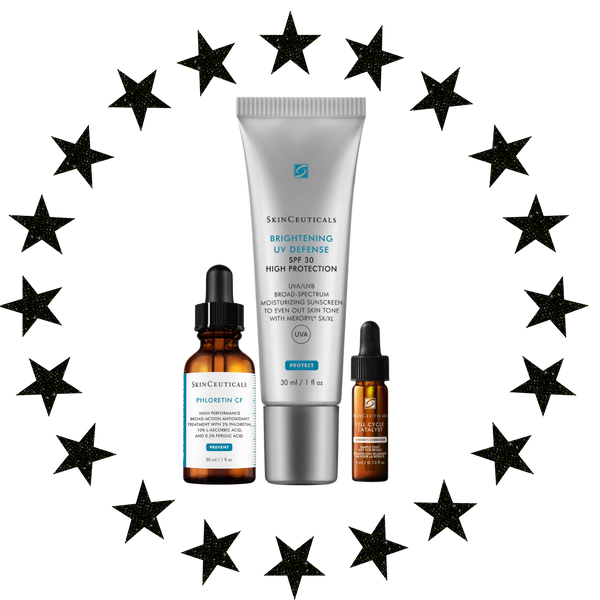Skinceuticals Depigmenting Phloretin CF 30ml + Brightening UV Defense SPF 30 30ml + Cell Cycle Catalyst 4ml Bundle