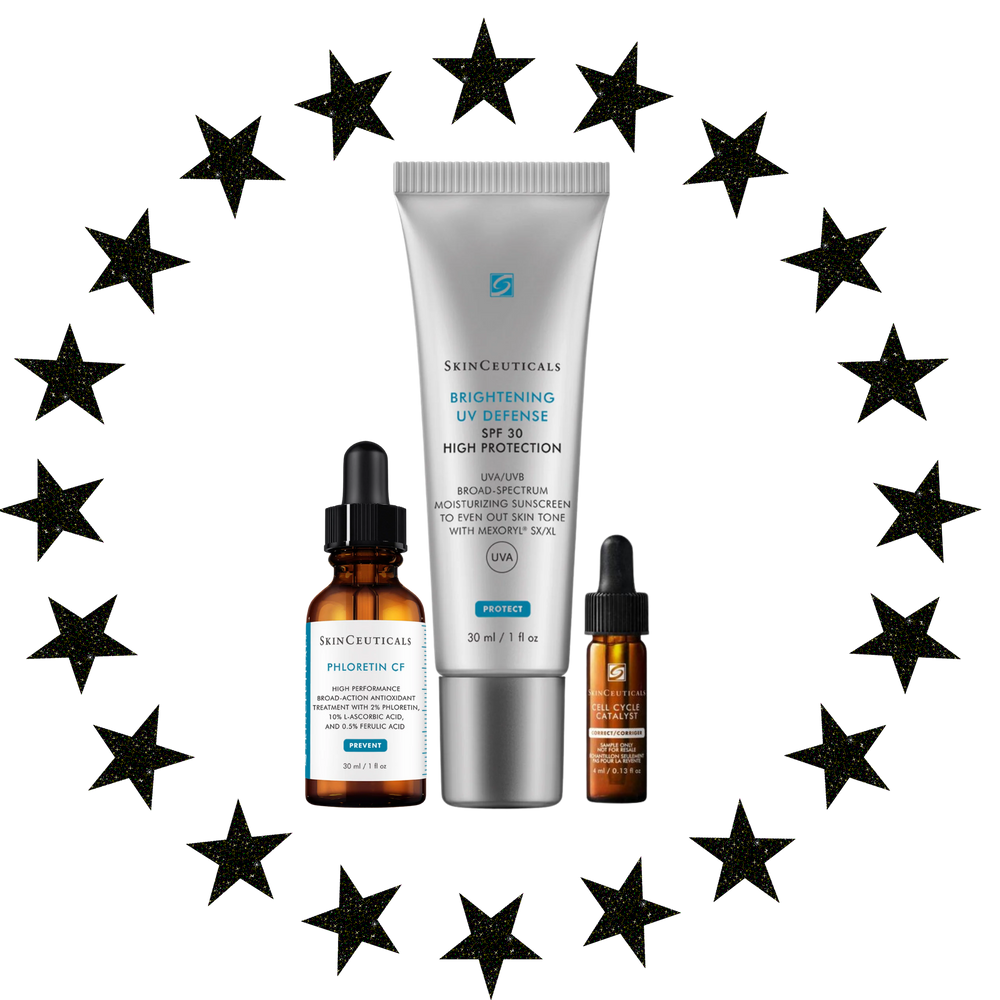 Skinceuticals Depigmenting Phloretin CF 30ml + Brightening UV Defense SPF 30 + Cell Cycle Catalyst 4ml Bundle